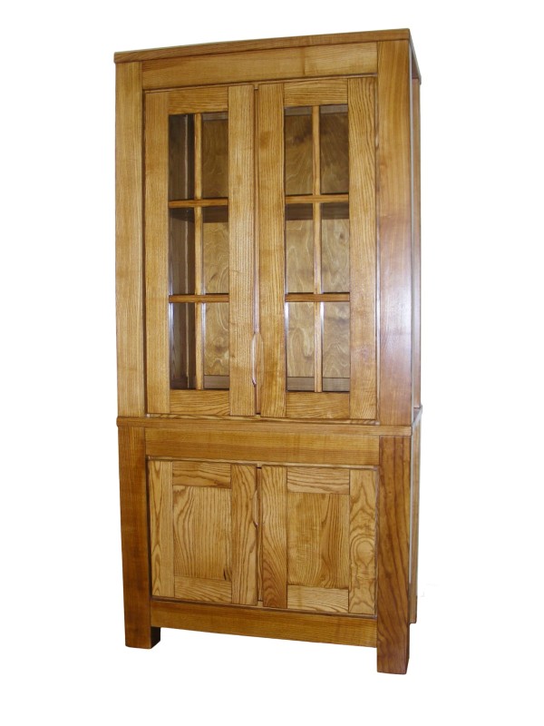 Witryna ramowa drewno jesion kolor brunat 2225