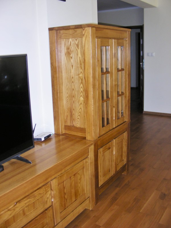 Witryna ramowa drewno jesion kolor brunat 2225