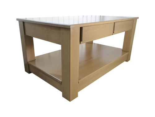 Ława kawowa z litego drewna z szufladami 130 x 70 wys. 65 cm 