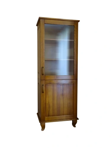 Prosta witryna z kozimi nóżkami z przeszklonymi drzwiami seria Ciechocin