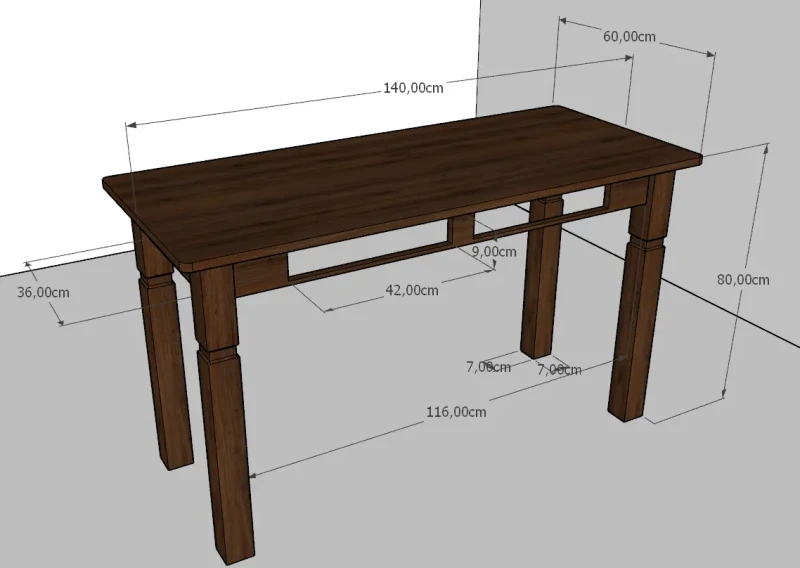 Stół z dwoma szufladami - wymiary 2.webp