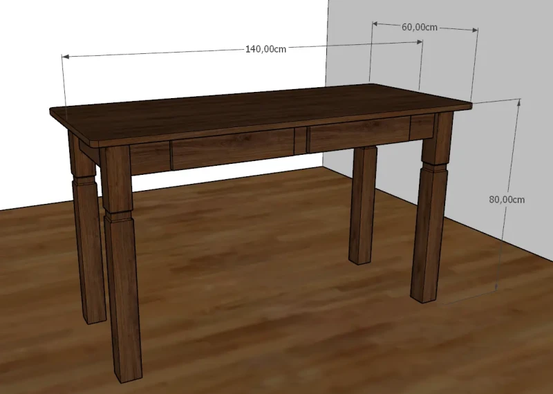 Stół z dwoma szufladami - perspektywa.webp