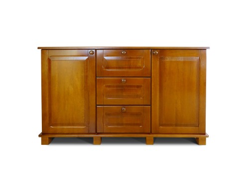 Komoda Epsilon dębowa z szufladami i drzwiami ramowymi