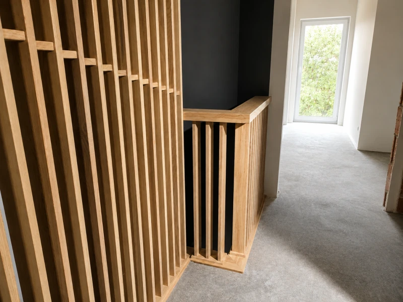 Schody Dębowe z balustradą lamelową