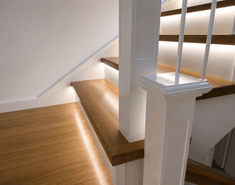 Schody Dębowe zabiegowe z rzeźbioną balustradą