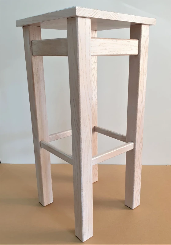 Hoker 65 cm blat 30 x 30 drewno dębowe kolor Biel 2001