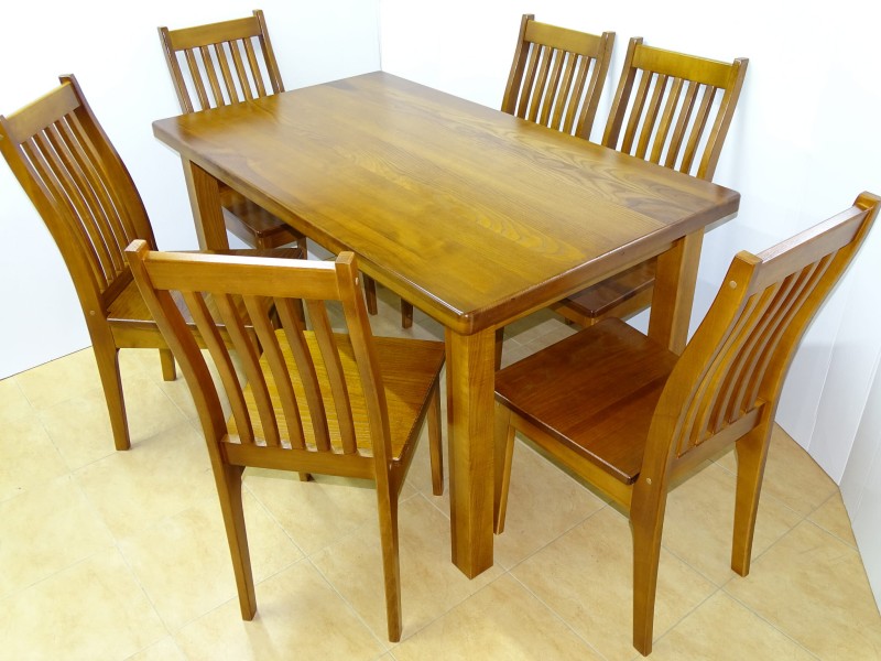 Zestaw mebli stół 120 x 80 h 74 + 6 krzeseł Iga