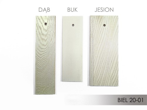 Próbka koloru bejcy Sopur na drewnie  Biel 20 01