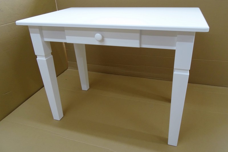 Stół z szufladą biały lity