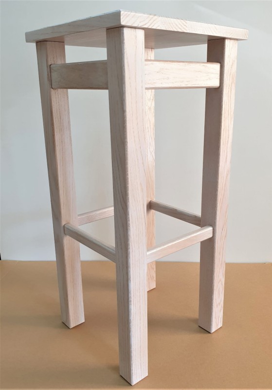 Hoker 65 cm blat 30 x 30 drewno dębowe kolor Biel 2001