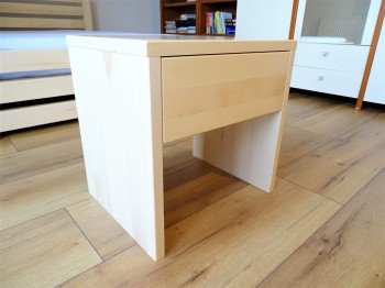 Szafka nocna z jedną szuflada bez uchwytu nowoczesna i minimalistyczna 