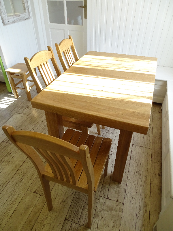 Stół lity dąb kolor lakier naturalny + krzesło Zofia