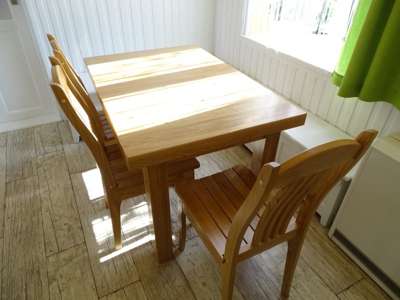 Stół lity dąb kolor lakier naturalny + krzesło Zofia