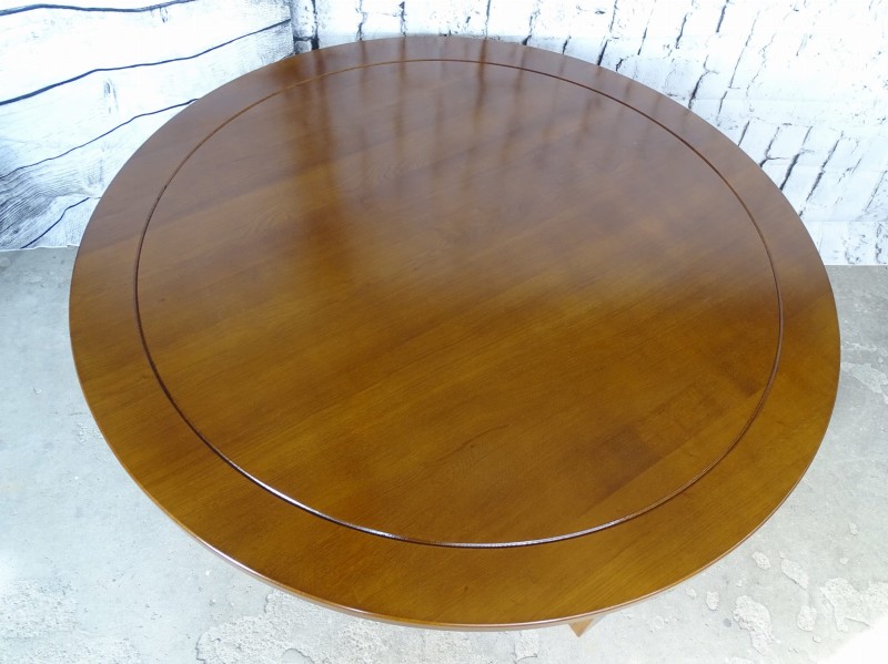 Stół drewno dębowe koło promień 130 cm wys 74 cm, kolor brunat 2225.