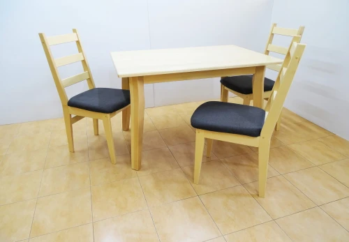 Zestaw mebli dębowych stół Modern 120x80 + 4 x krzesło OLA tapicerowane 