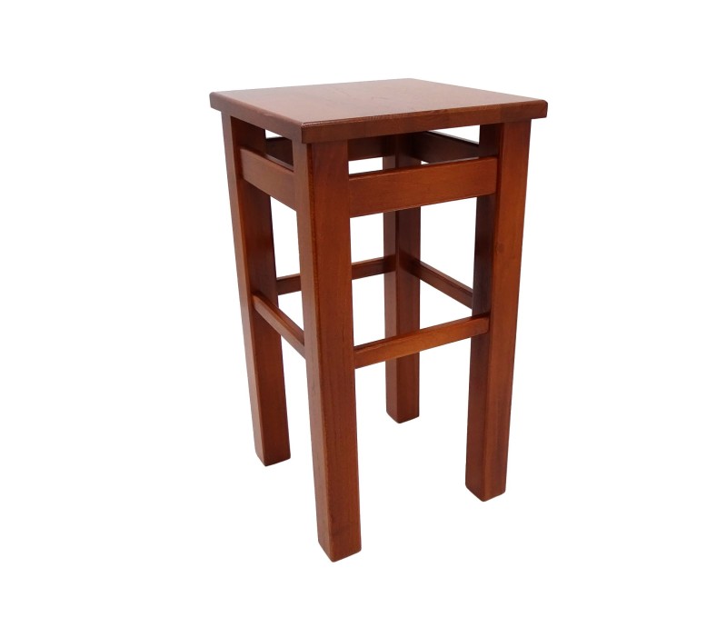 Hoker 65 cm blat 30 x 30 drewno bukowe kolor teak br335