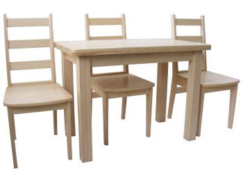 Drewniany kuchenny stół 120x80 w komplecie 4 x krzesło OLA drewno do wyboru 